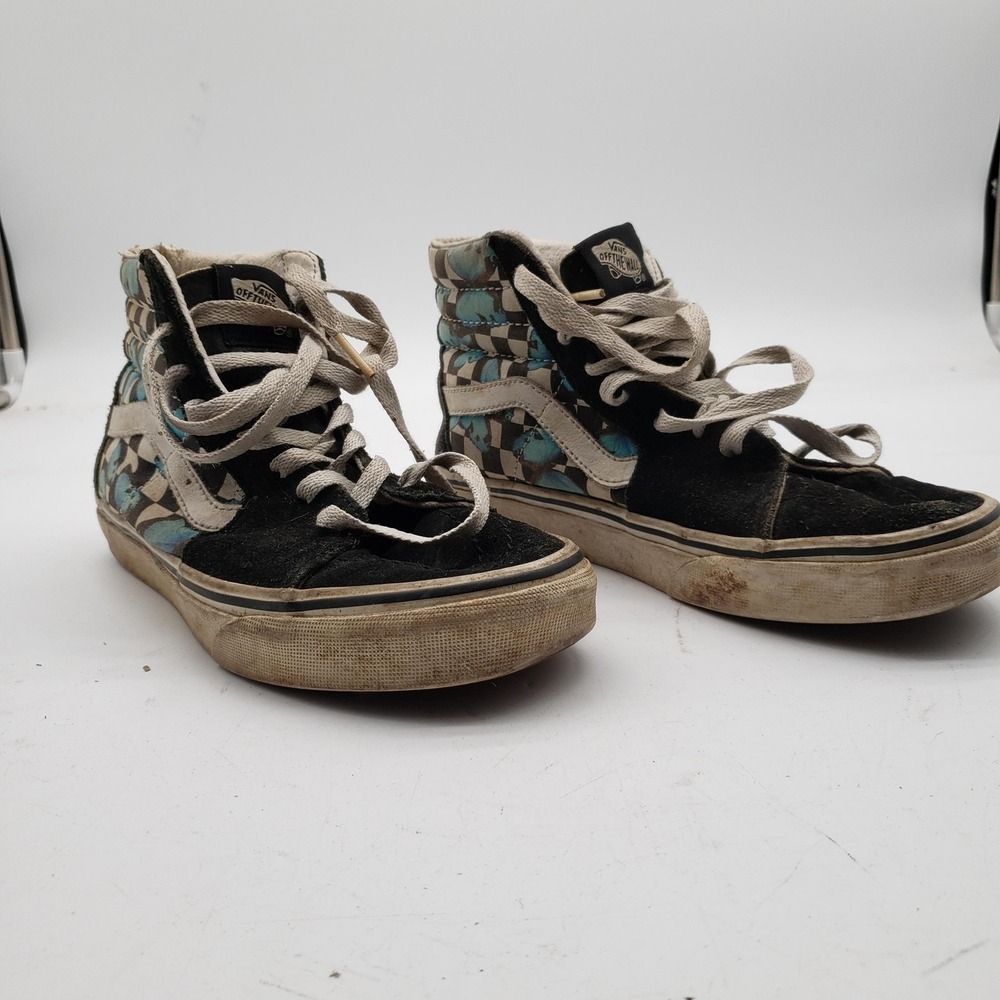 Vans Sk8-Hi Shoes Mens Size 5 Multicolor Checkerboard Butterfly High‎ Top Skate